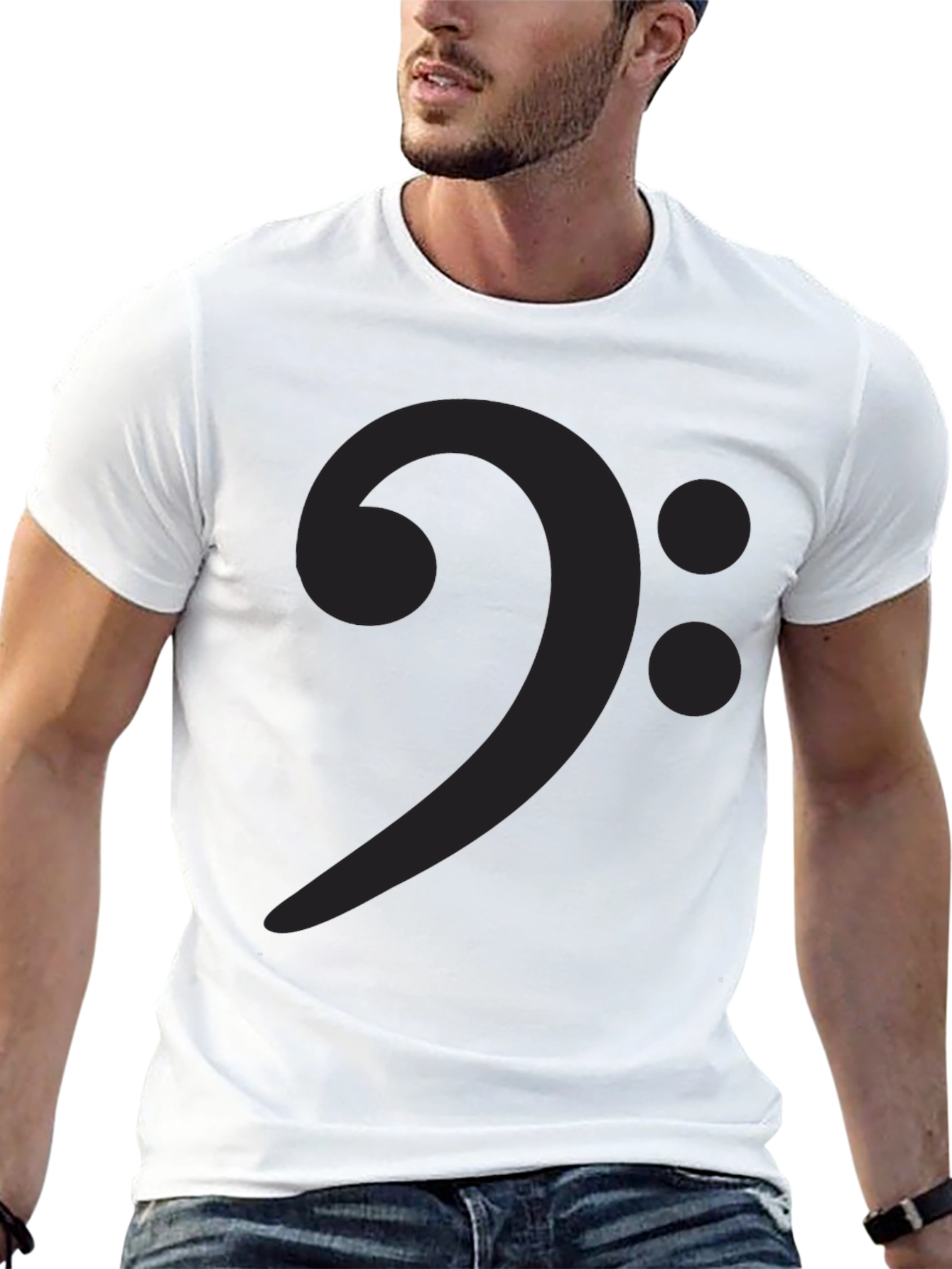 Bass Clef Graphic Tee - Music Lovers Black T-Shirt