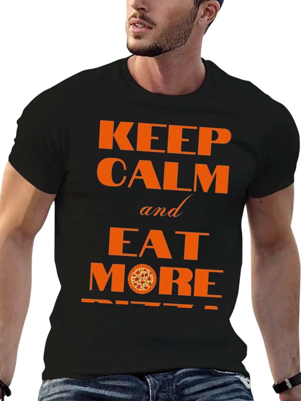 Keep Calm and Eat More Pizza Graphic Tee