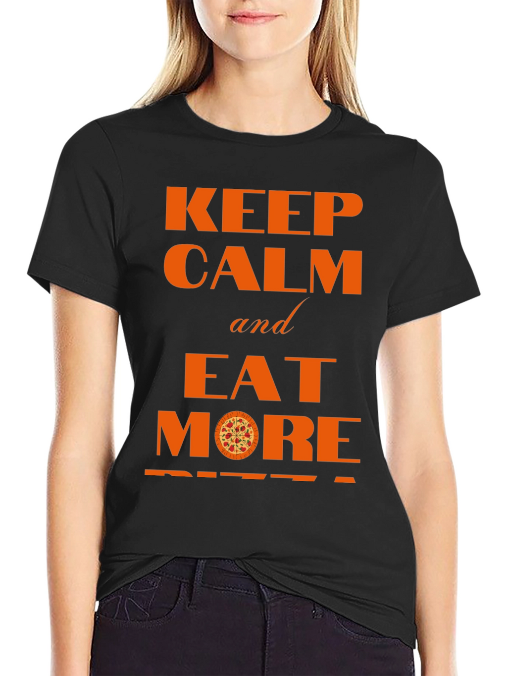 Keep Calm and Eat More Pizza Graphic Tee