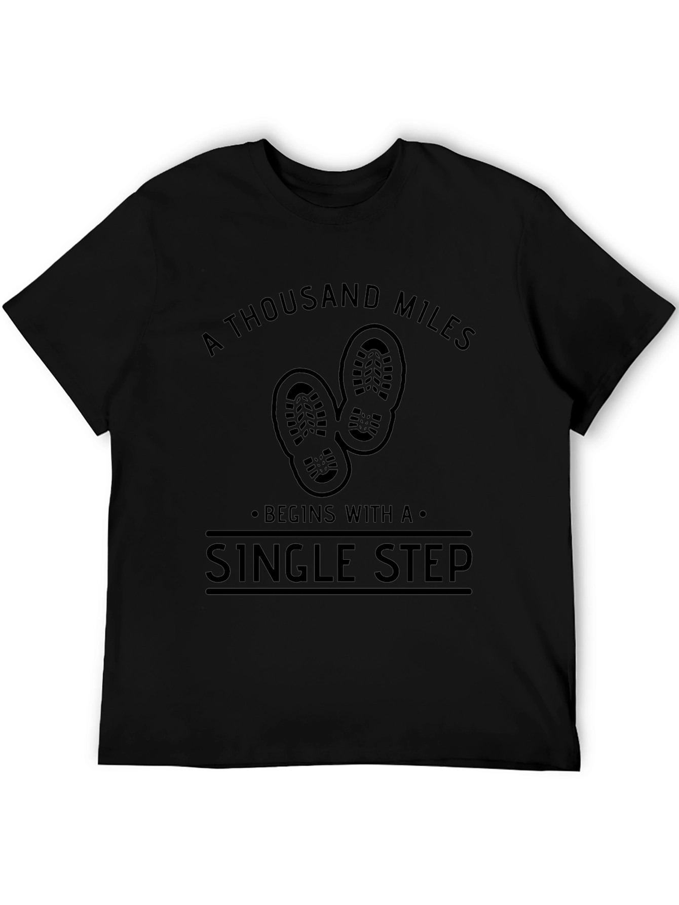 A Thousand Miles T-Shirt: Single Step Black Tee