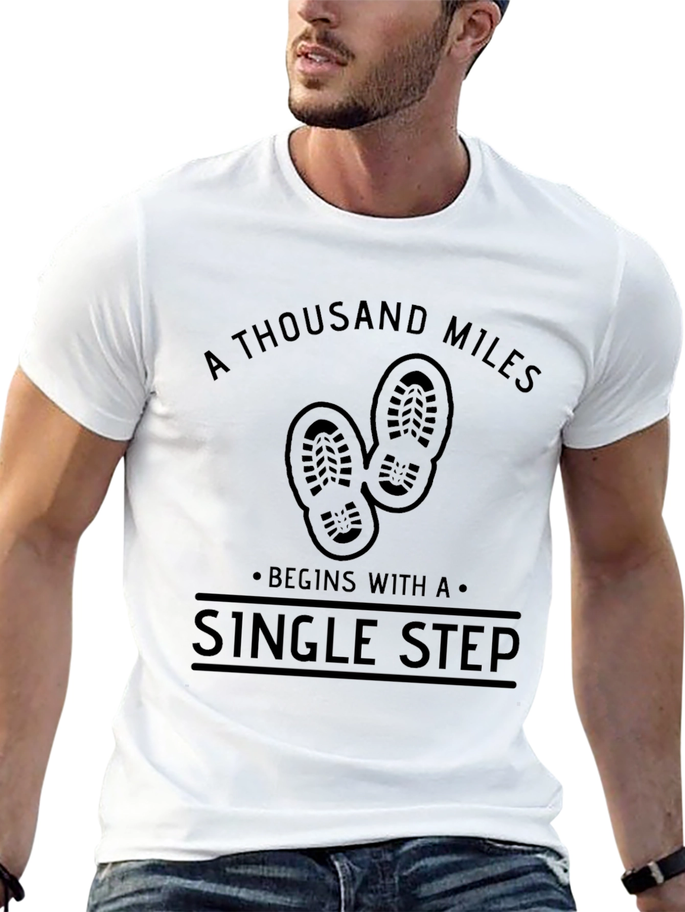 A Thousand Miles T-Shirt: Single Step Black Tee