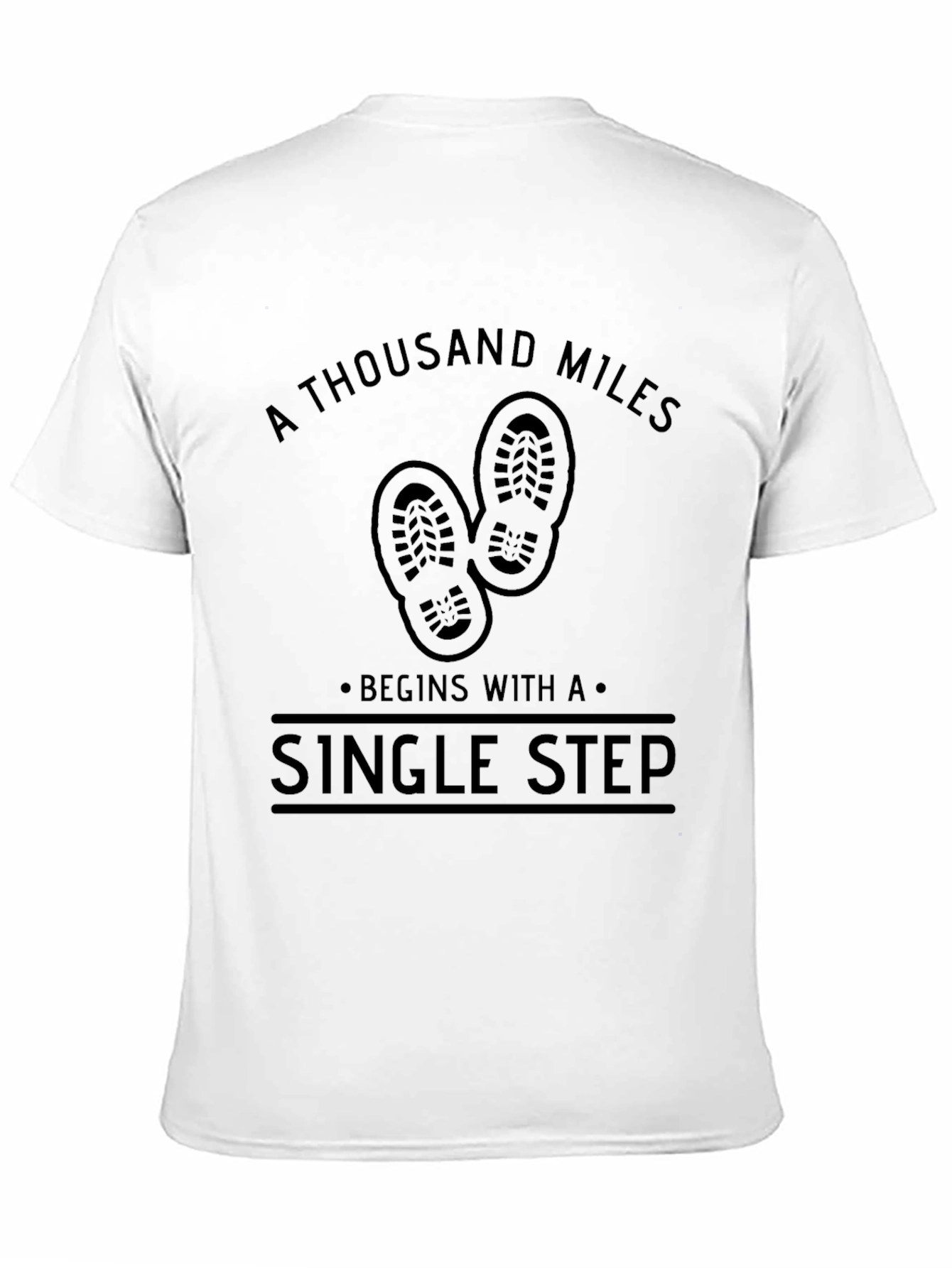A Thousand Miles T-Shirt: Single Step Black Tee