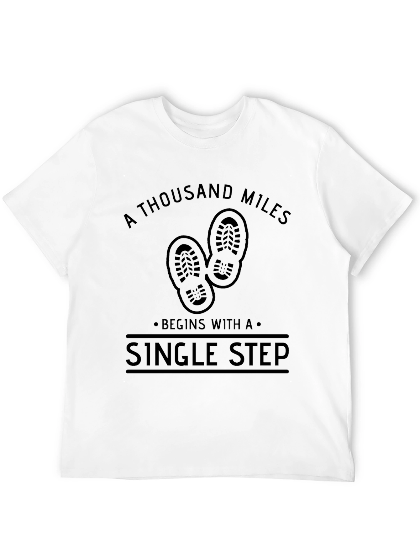A Thousand Miles T-Shirt: Single Step Black Tee