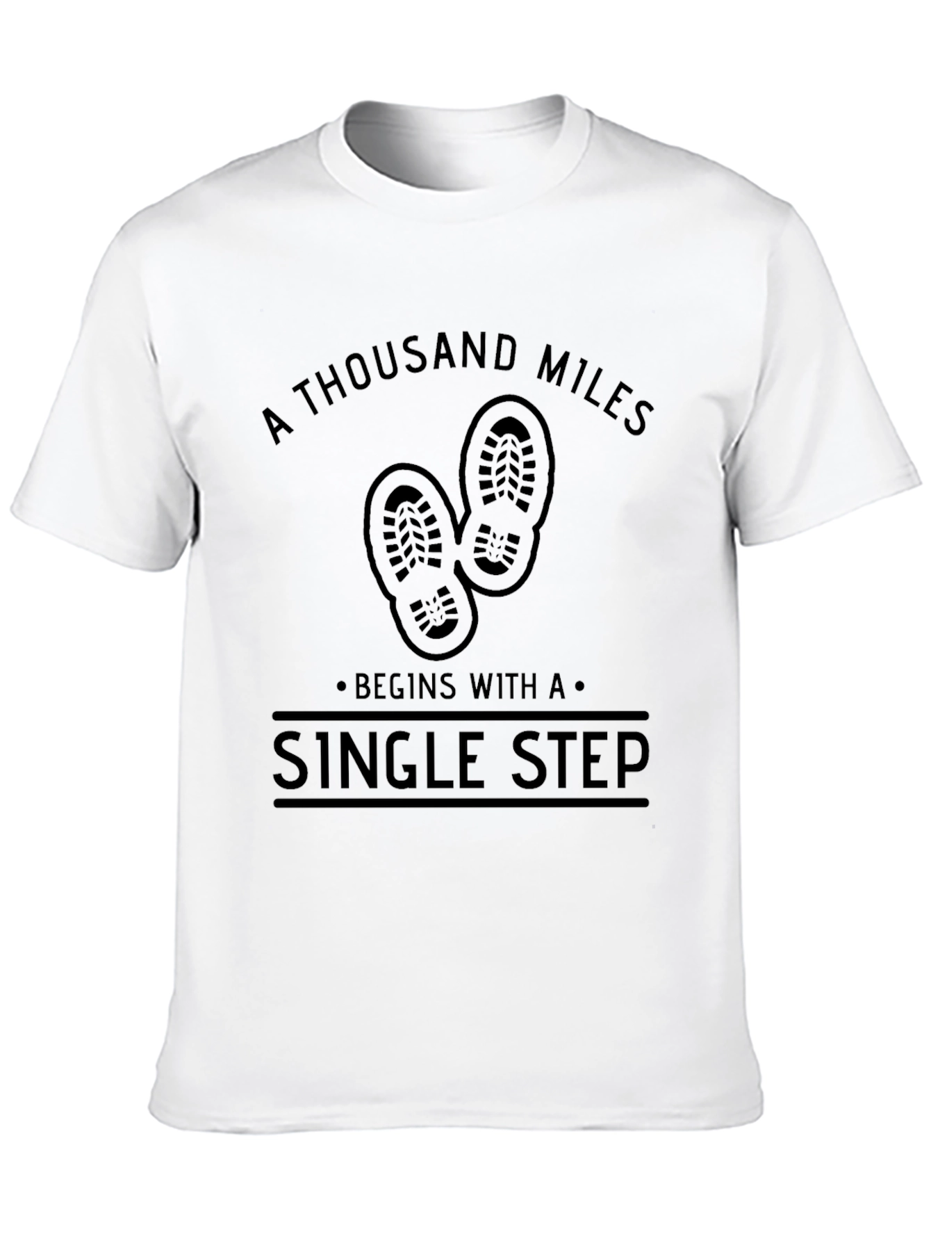 A Thousand Miles T-Shirt: Single Step Black Tee