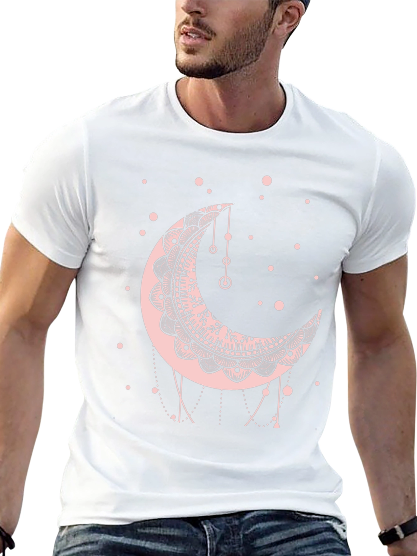 Moon Mandala Graphic Tee - Black