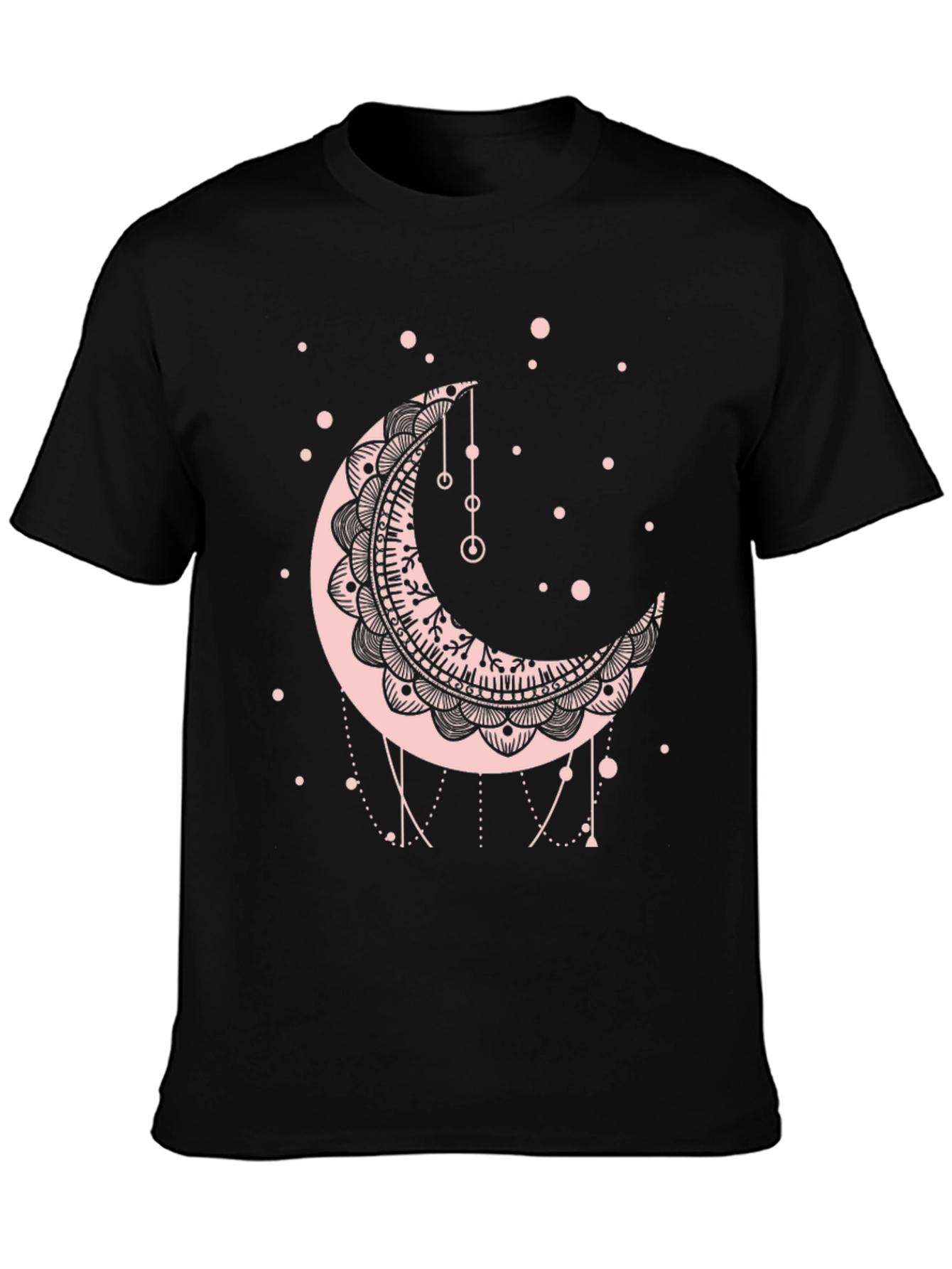 Moon Mandala Graphic Tee - Black