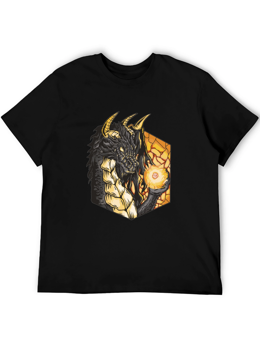 Dragon Fireball Black Graphic Tee