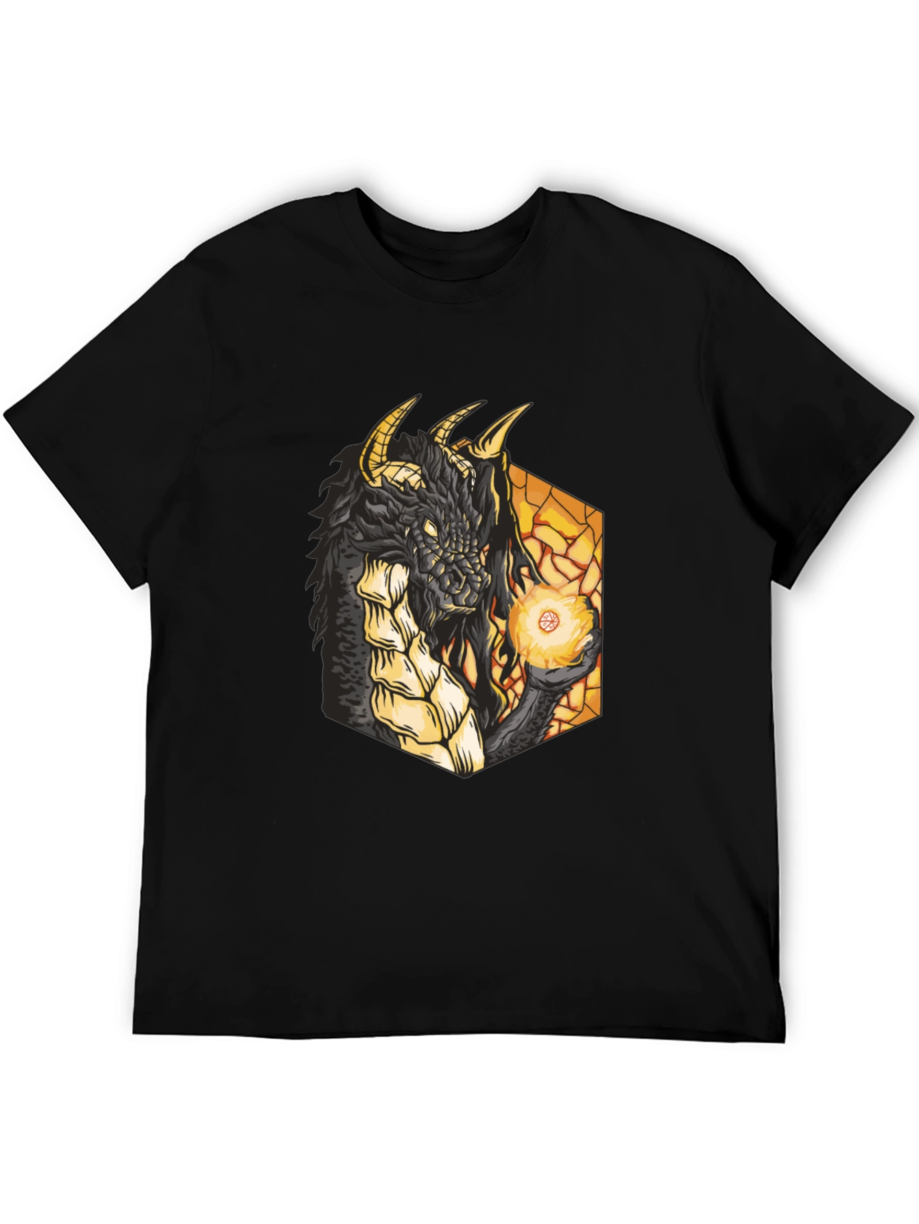 Dragon Fireball Black Graphic Tee