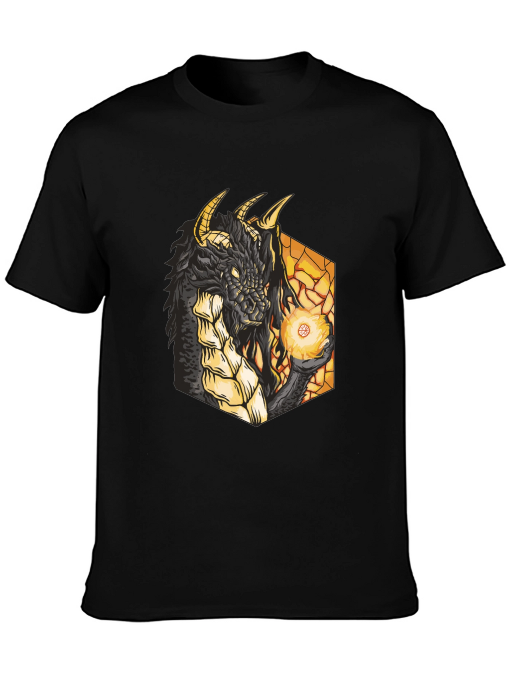 Dragon Fireball Black Graphic Tee