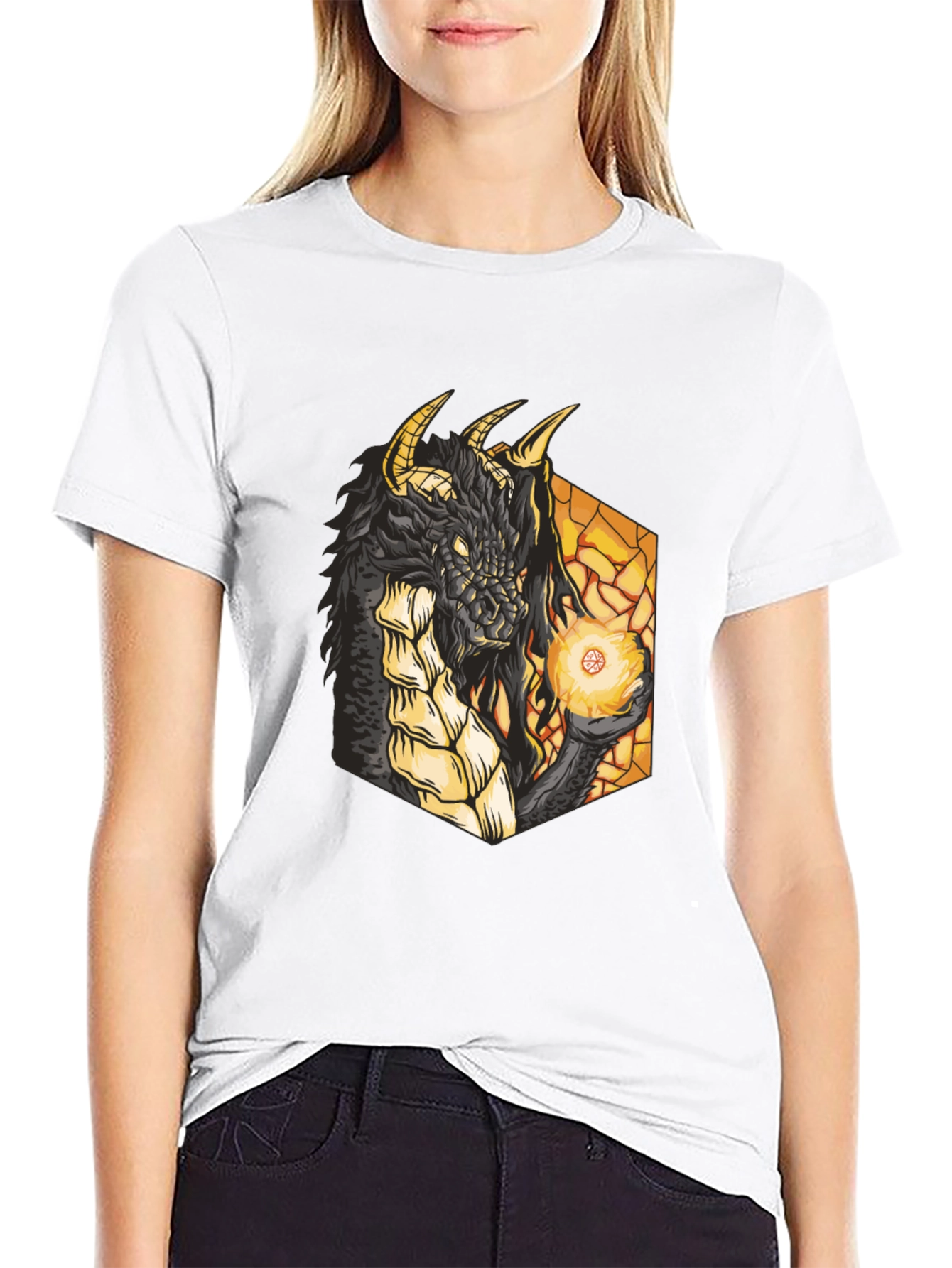 Dragon Fireball Black Graphic Tee