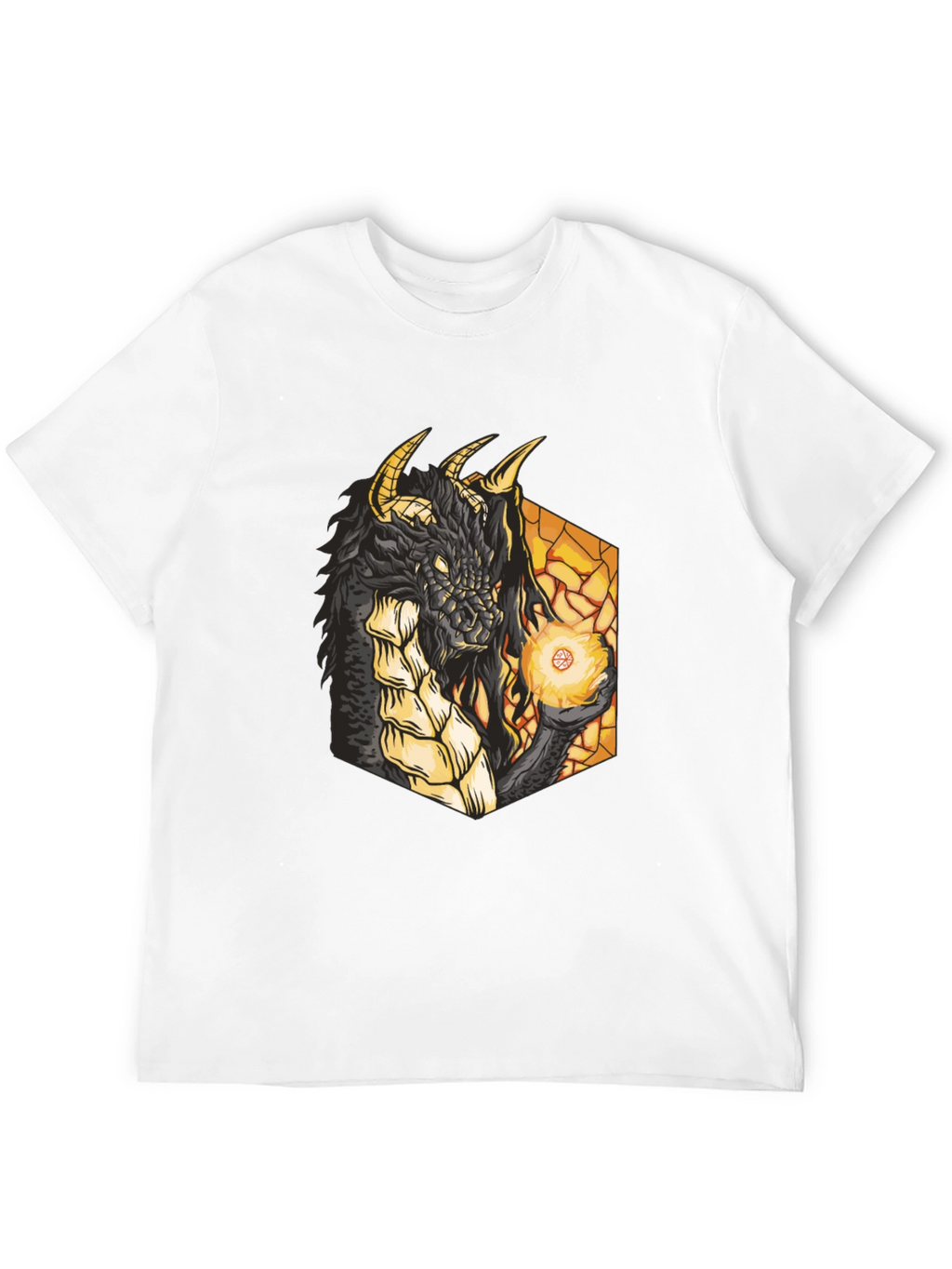 Dragon Fireball Black Graphic Tee