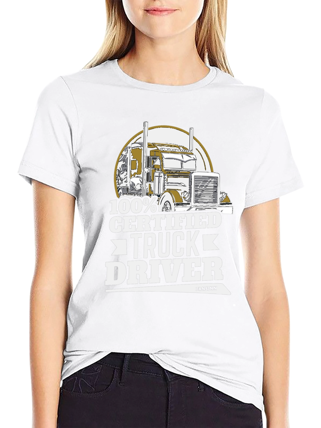 100% Certified Truck Driver Black T-Shirt