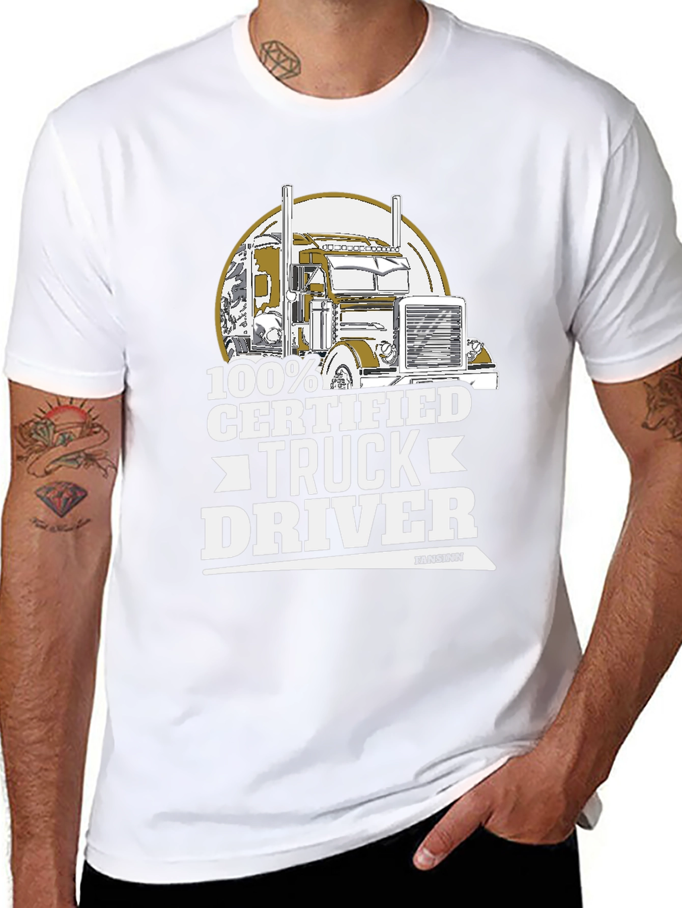 100% Certified Truck Driver Black T-Shirt