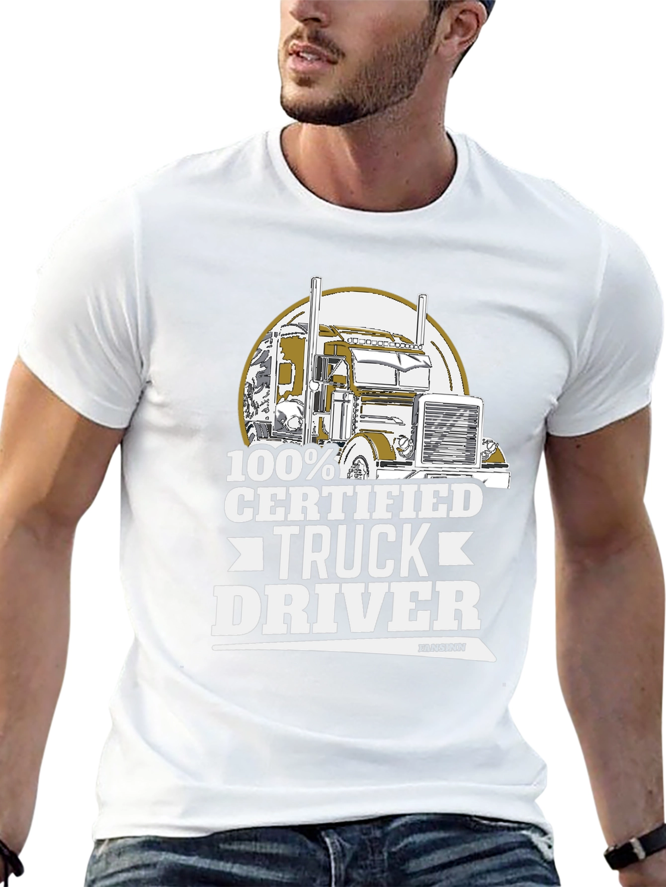 100% Certified Truck Driver Black T-Shirt
