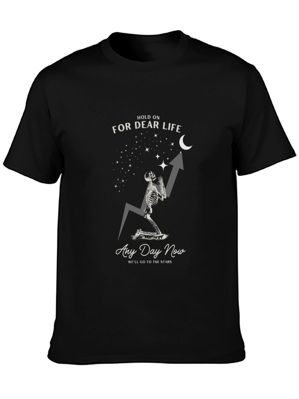 Hold On For Dear Life Skeleton Graphic Tee