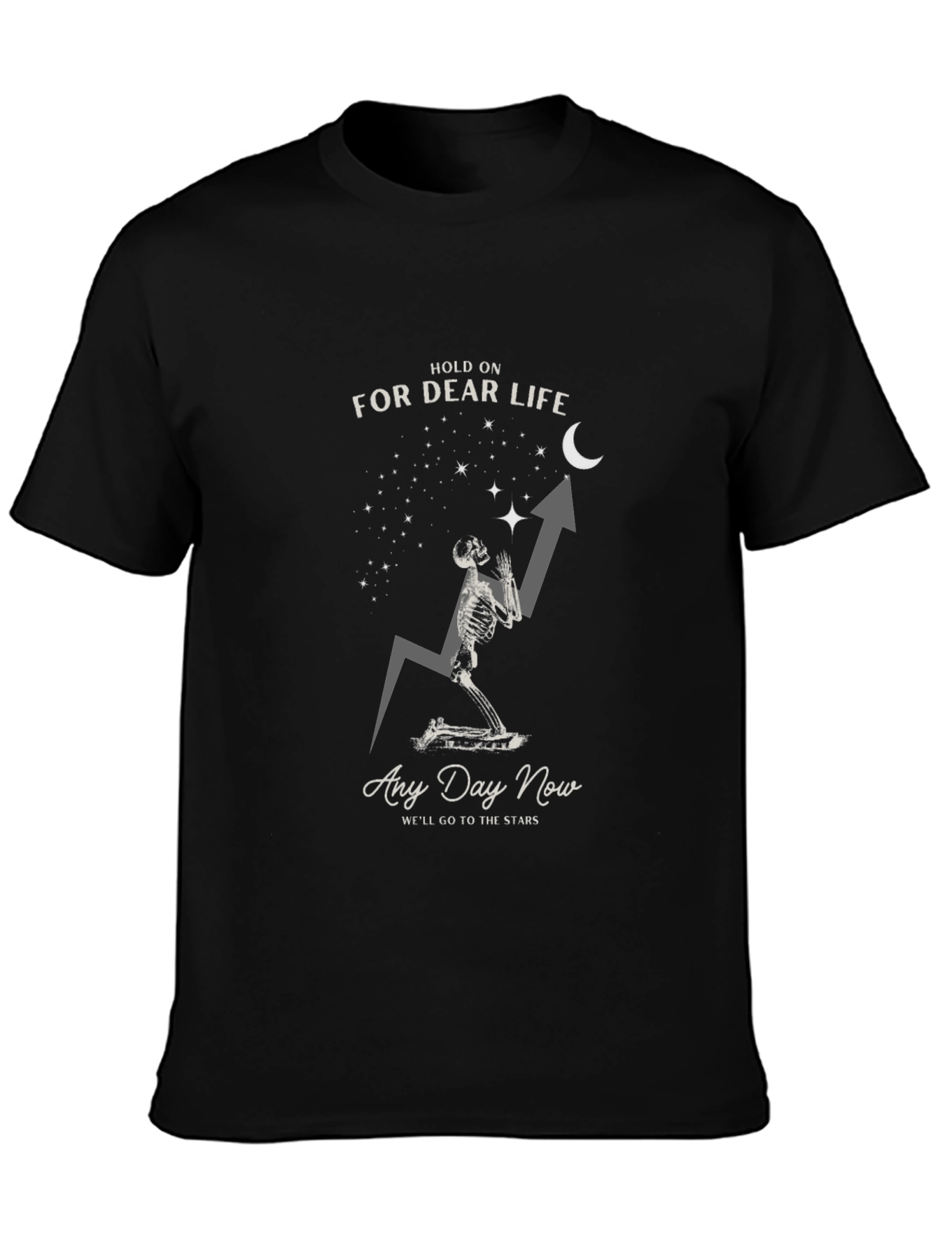Hold On For Dear Life Skeleton Graphic Tee