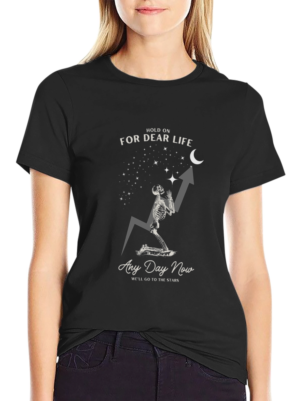 Hold On For Dear Life Skeleton Graphic Tee
