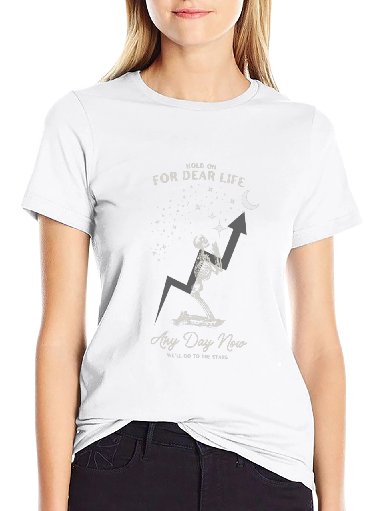 Hold On For Dear Life Skeleton Graphic Tee