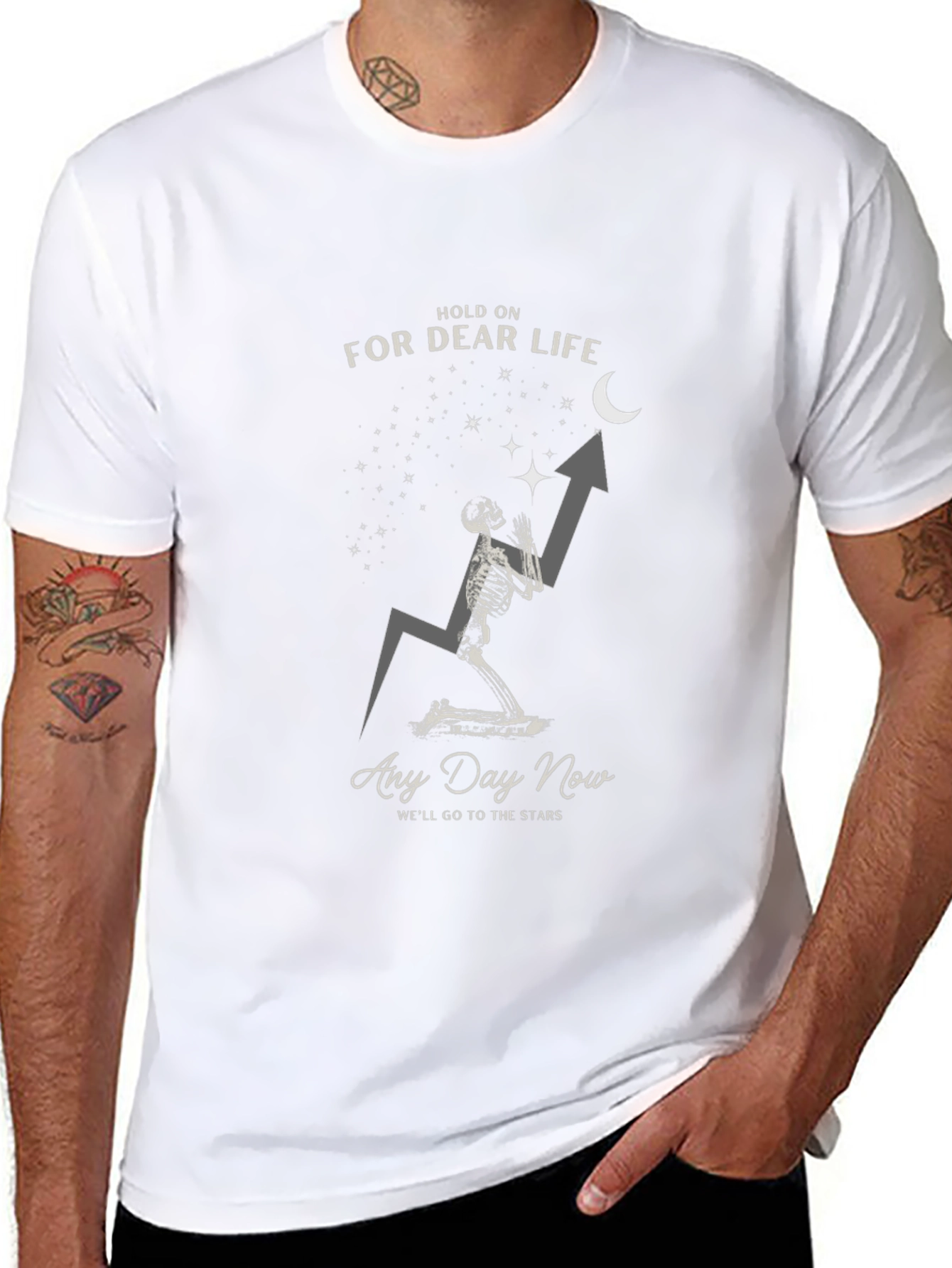 Hold On For Dear Life Skeleton Graphic Tee