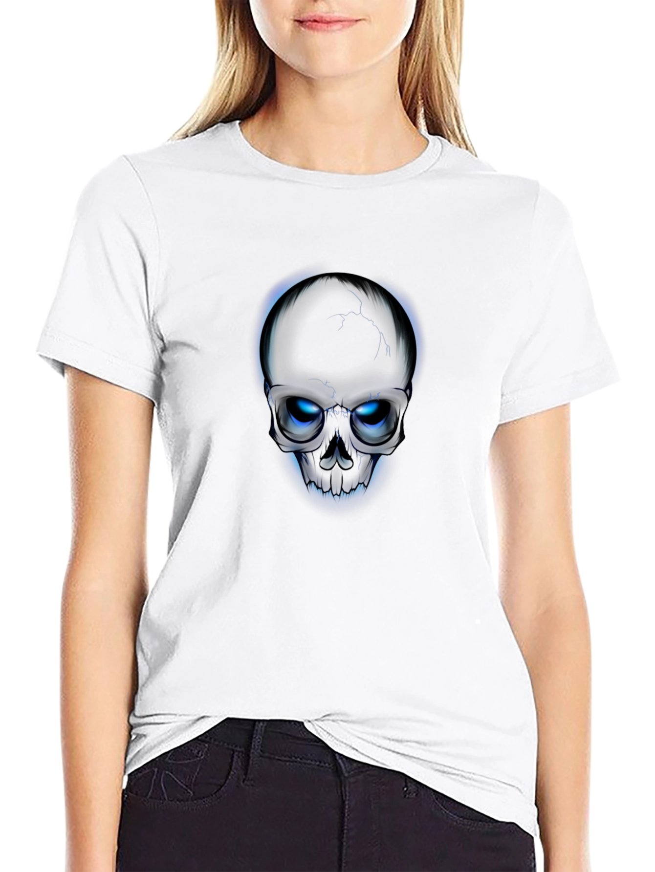 Skull T-Shirt - Glowing Eyes Graphic Tee