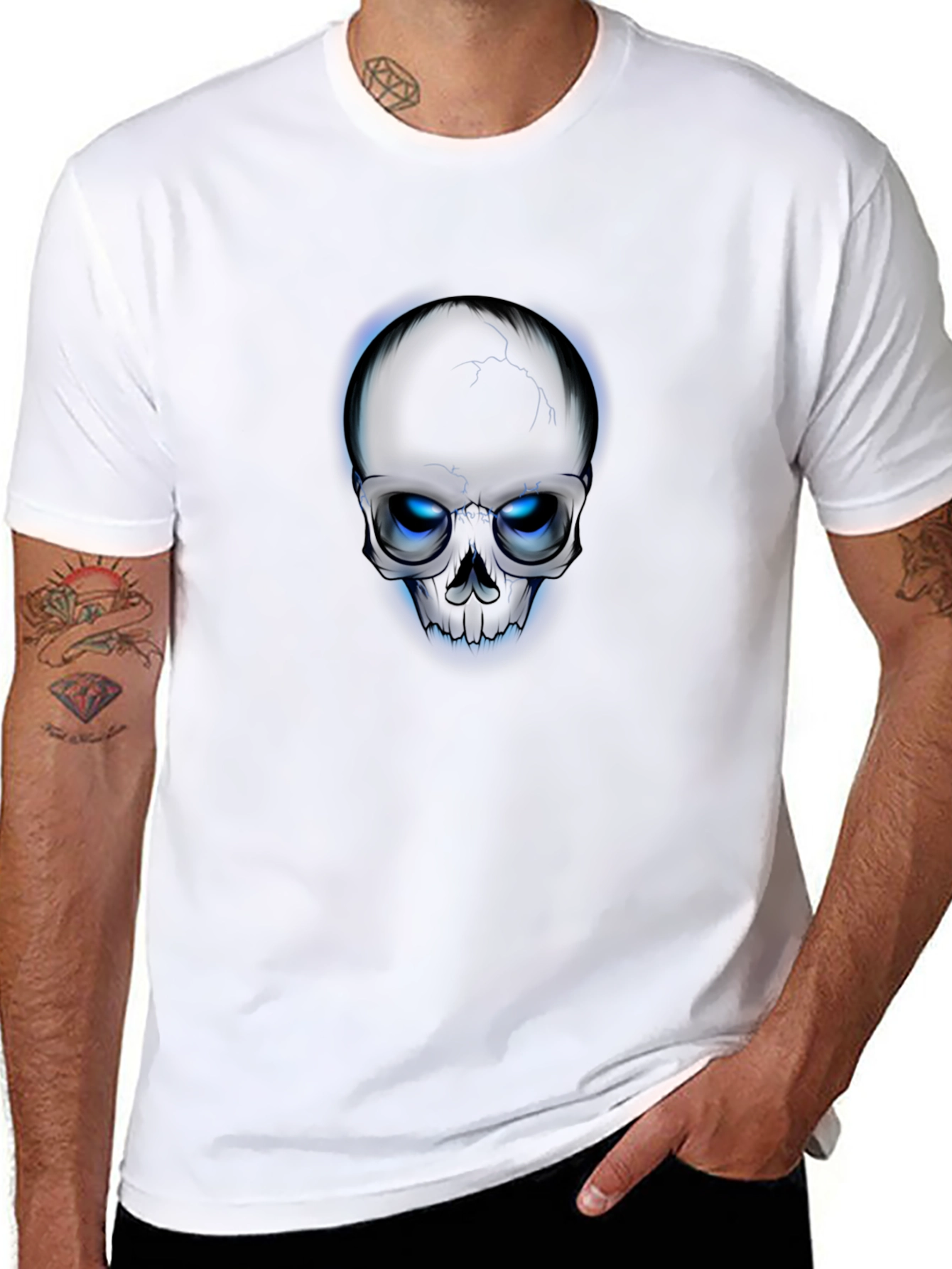 Skull T-Shirt - Glowing Eyes Graphic Tee