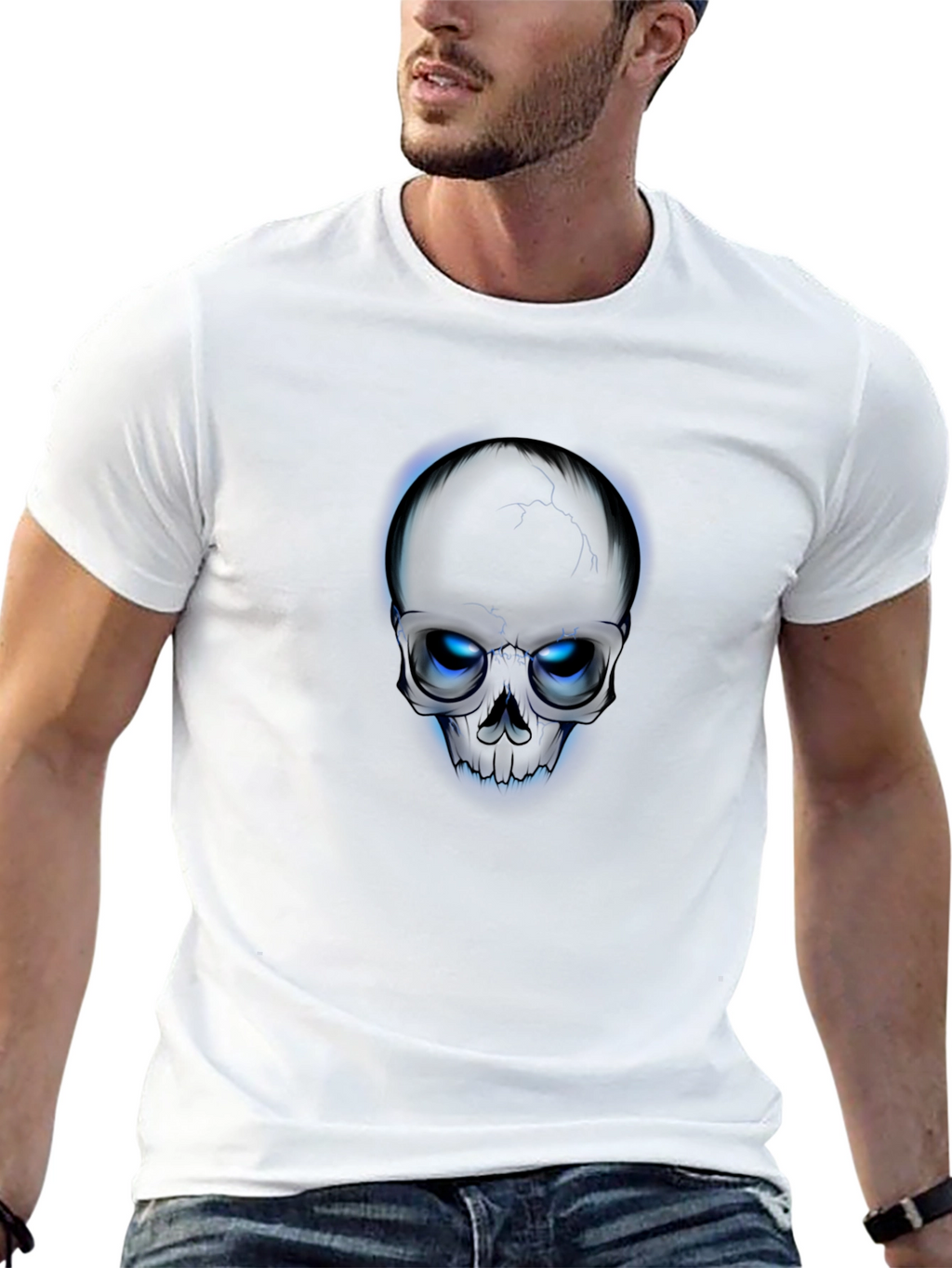 Skull T-Shirt - Glowing Eyes Graphic Tee