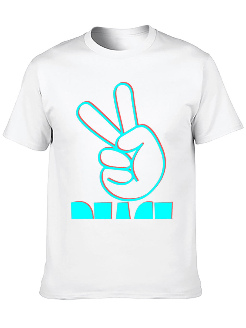 Peace Hand Sign Graphic Black T-Shirt