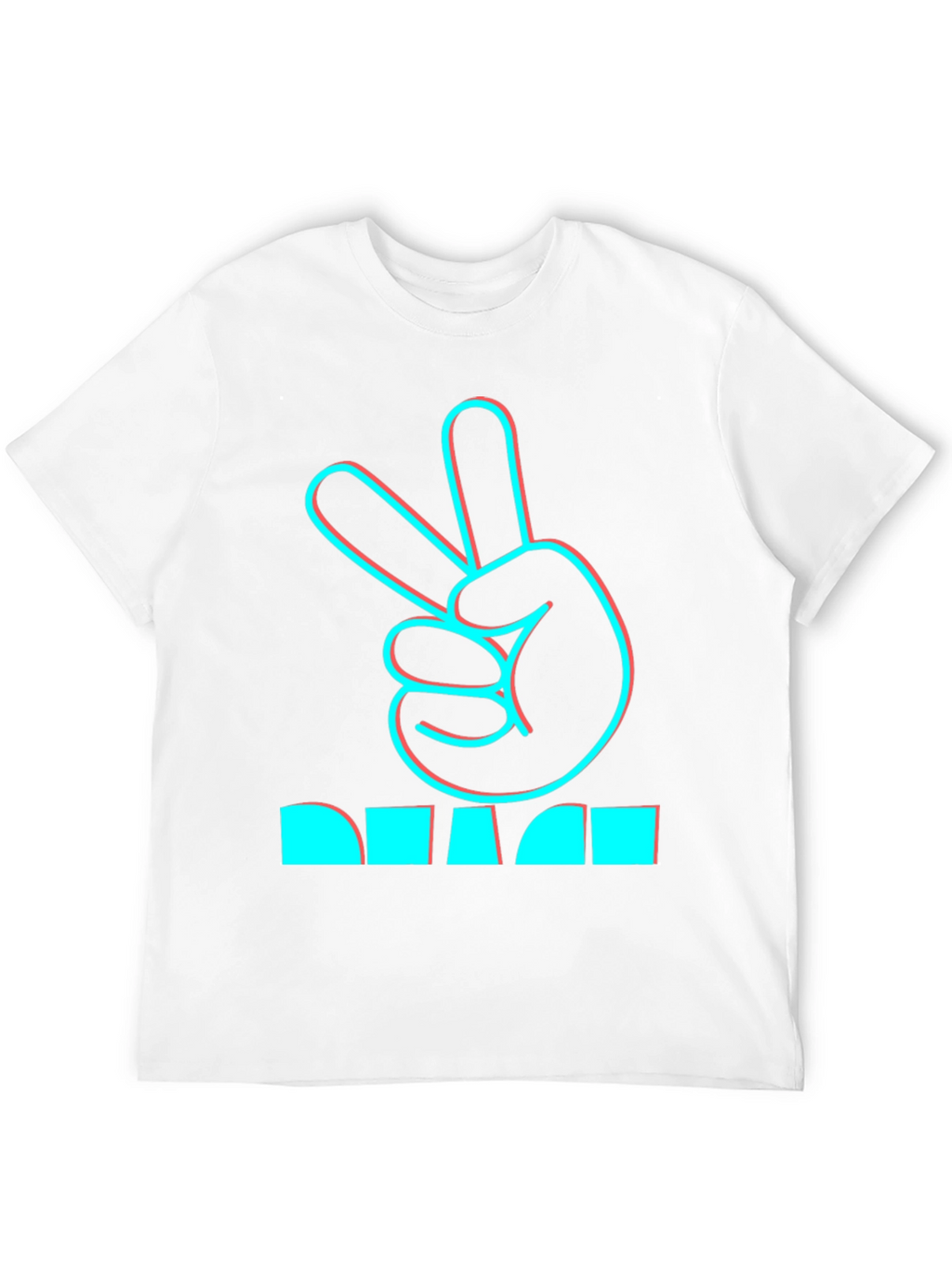 Peace Hand Sign Graphic Black T-Shirt