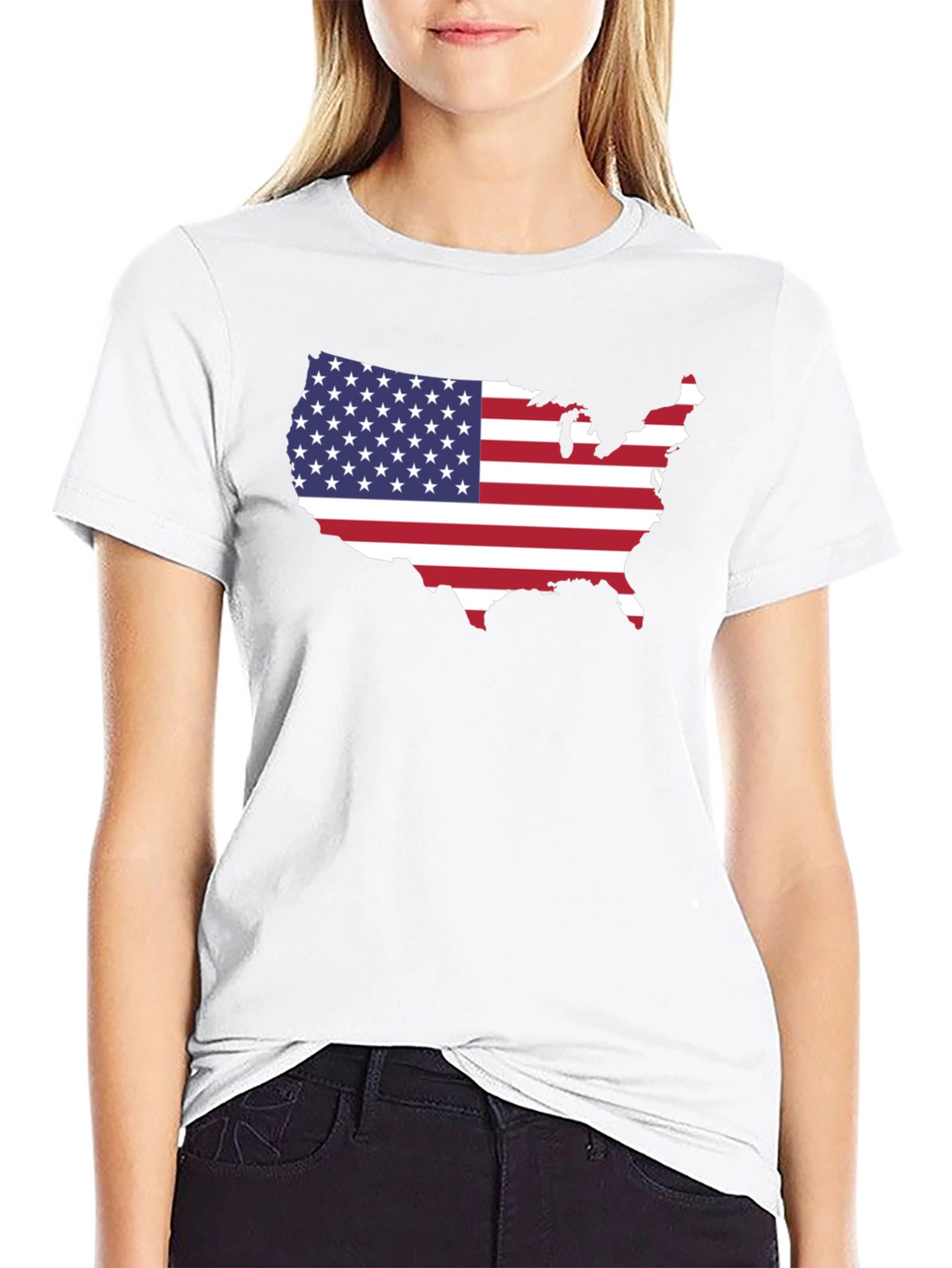 USA Map Flag Graphic T-Shirt