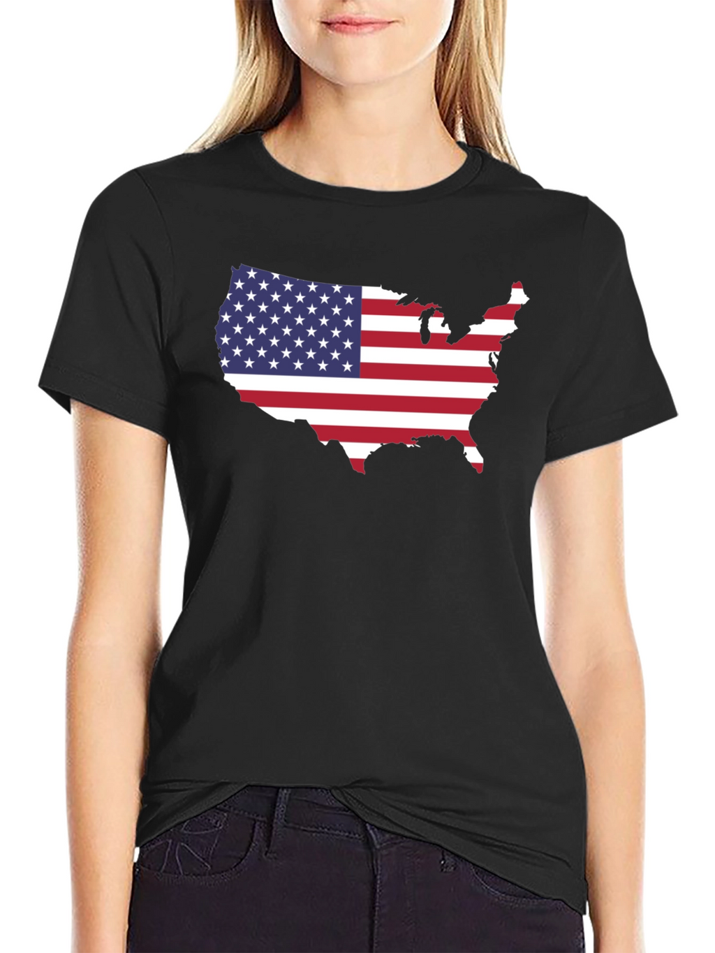 USA Map Flag Graphic T-Shirt
