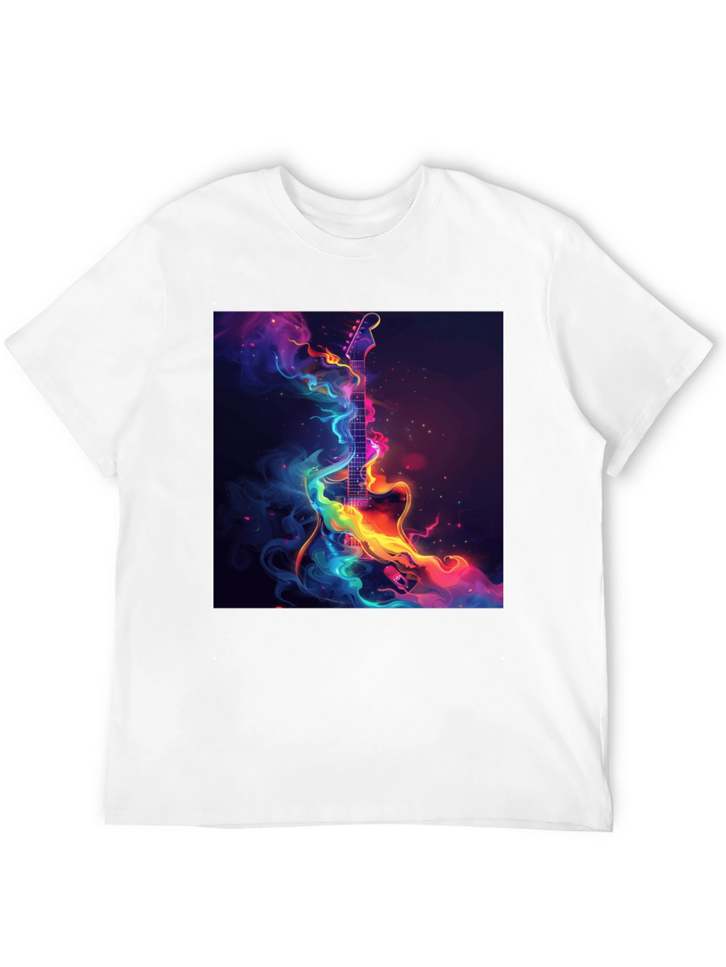 Electric Guitar Abstract Art Black T-Shirt