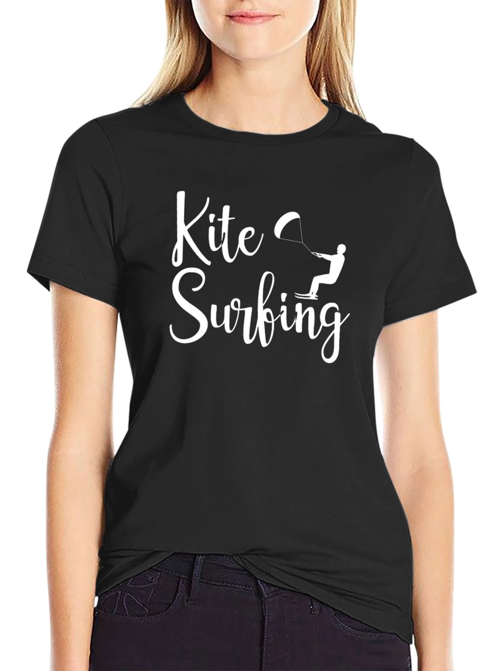 Kite Surfing Graphic Tee - Black