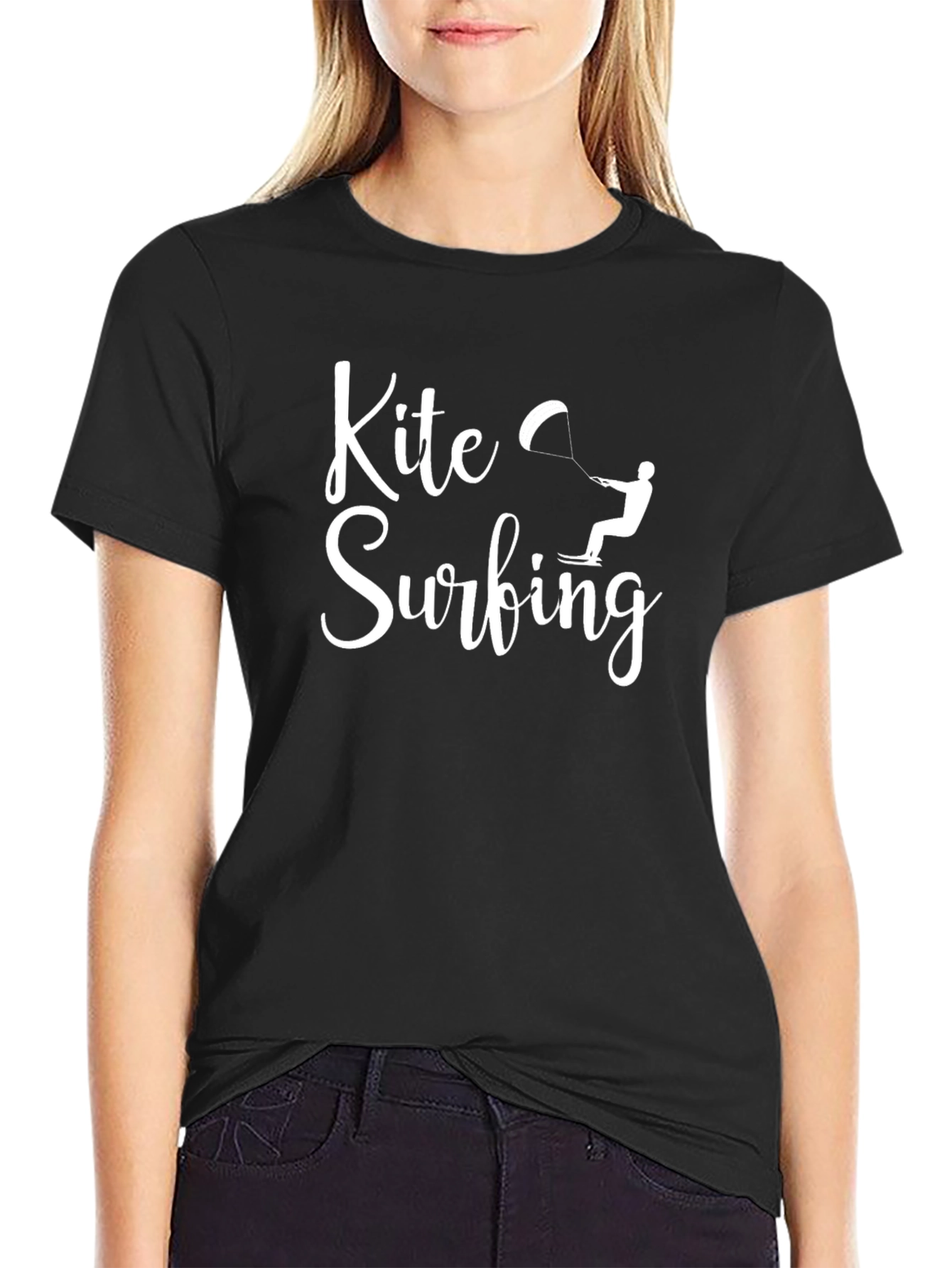 Kite Surfing Graphic Tee - Black