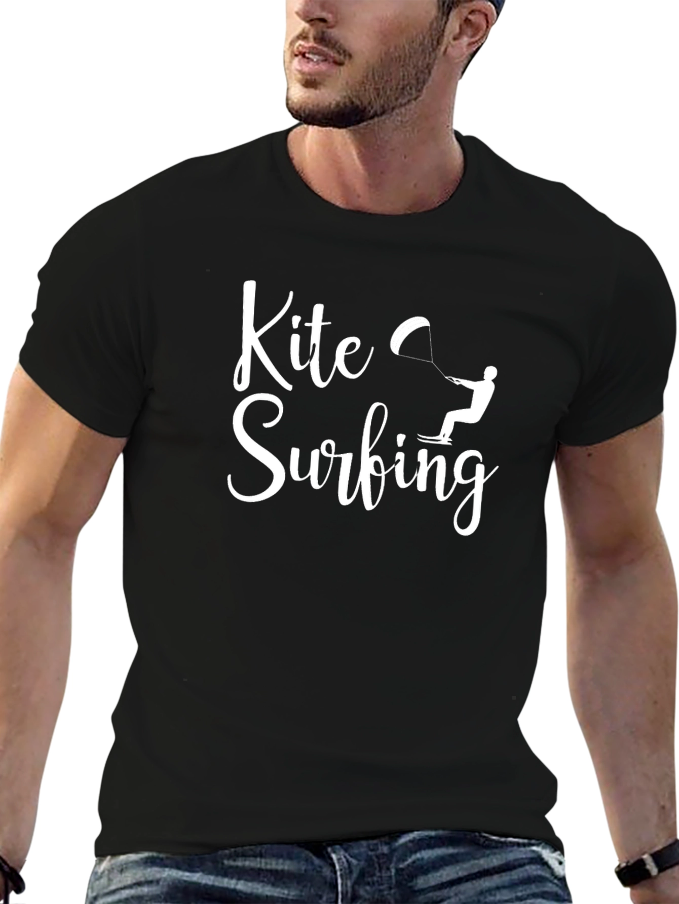 Kite Surfing Graphic Tee - Black