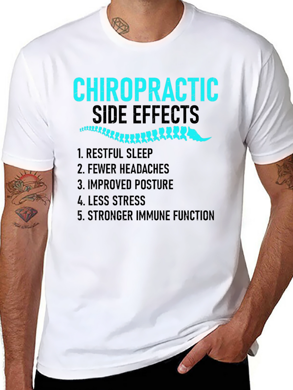 Chiropractic Side Effects Black T-Shirt