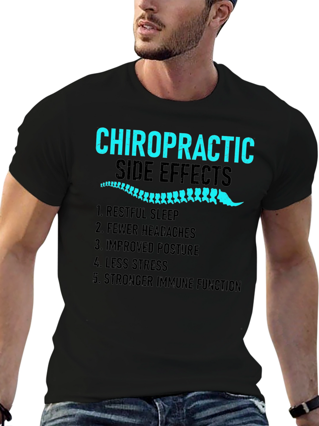 Chiropractic Side Effects Black T-Shirt