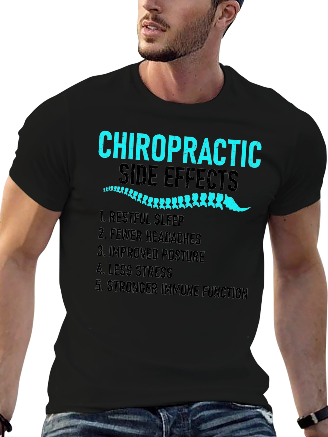 Chiropractic Side Effects Black T-Shirt