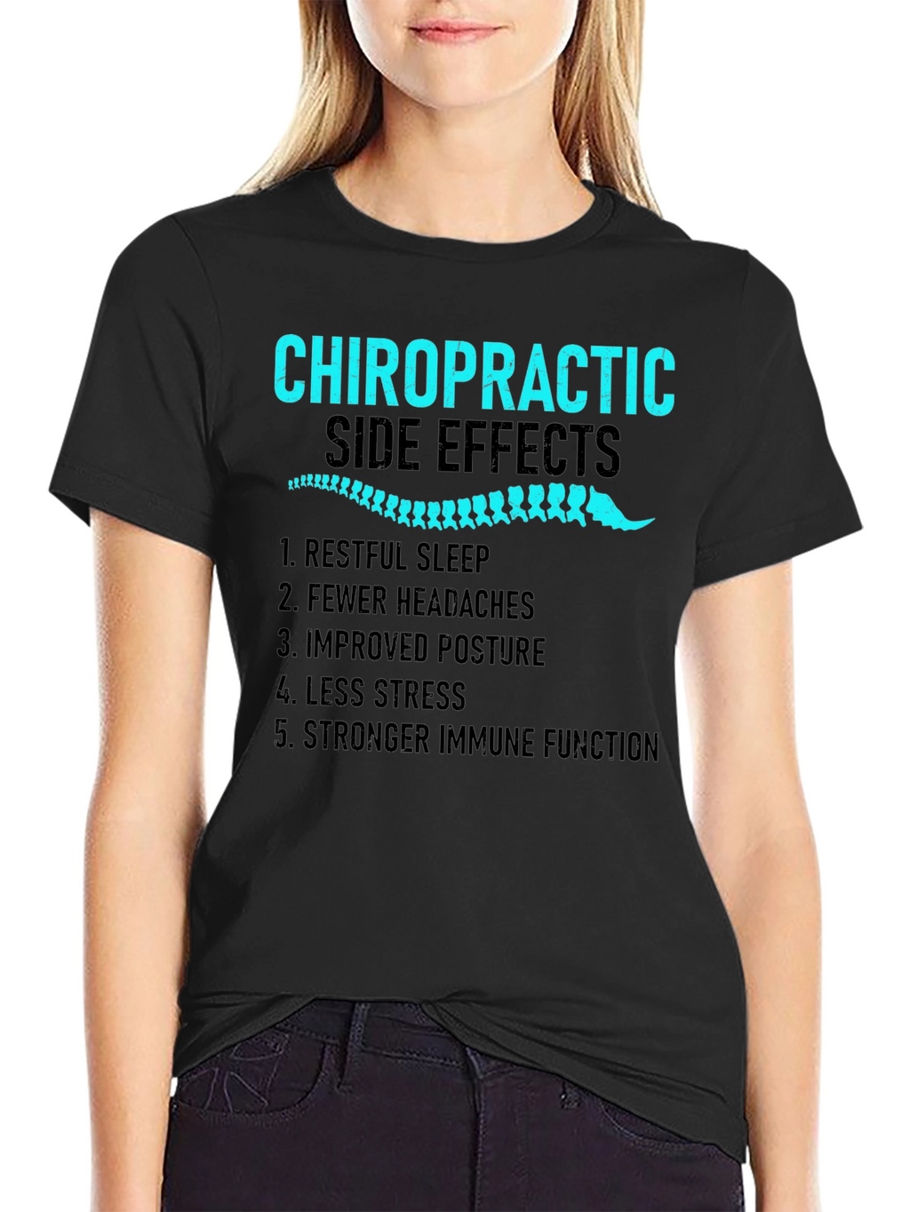 Chiropractic Side Effects Black T-Shirt