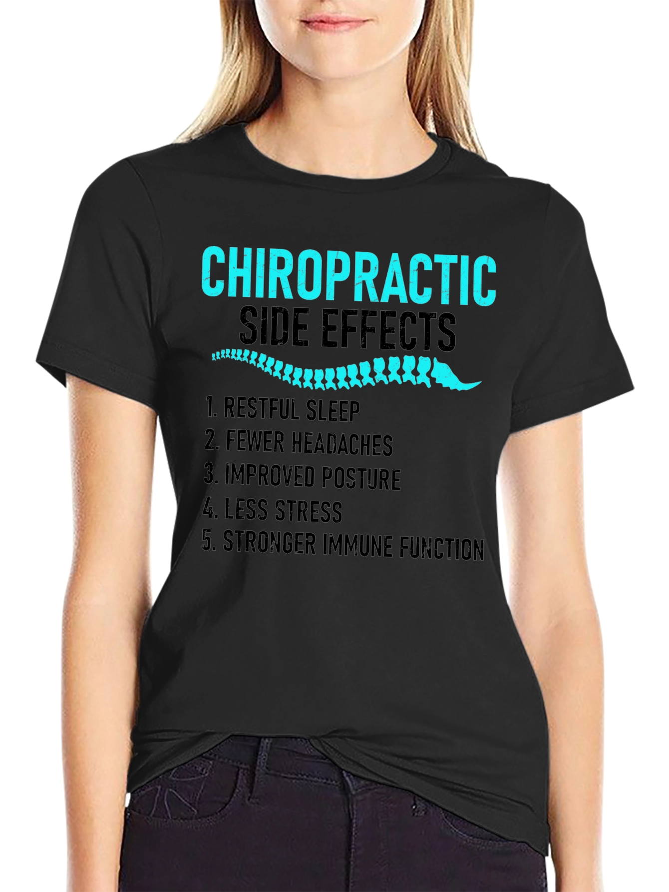 Chiropractic Side Effects Black T-Shirt