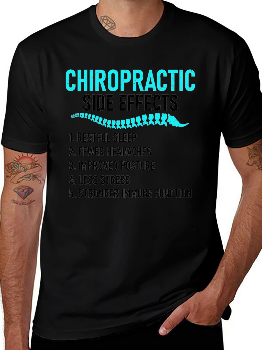 Chiropractic Side Effects Black T-Shirt