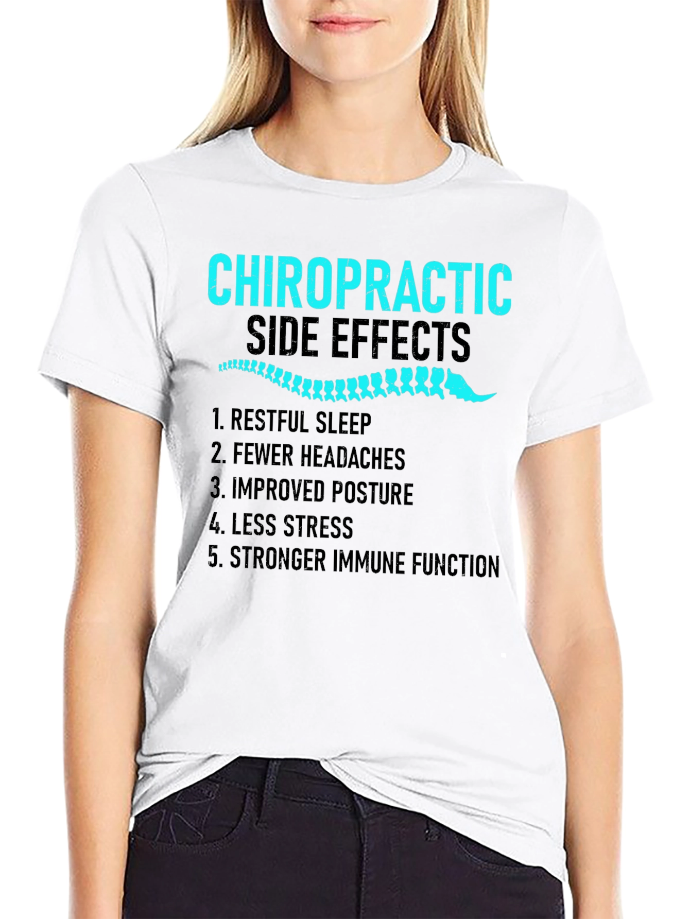 Chiropractic Side Effects Black T-Shirt