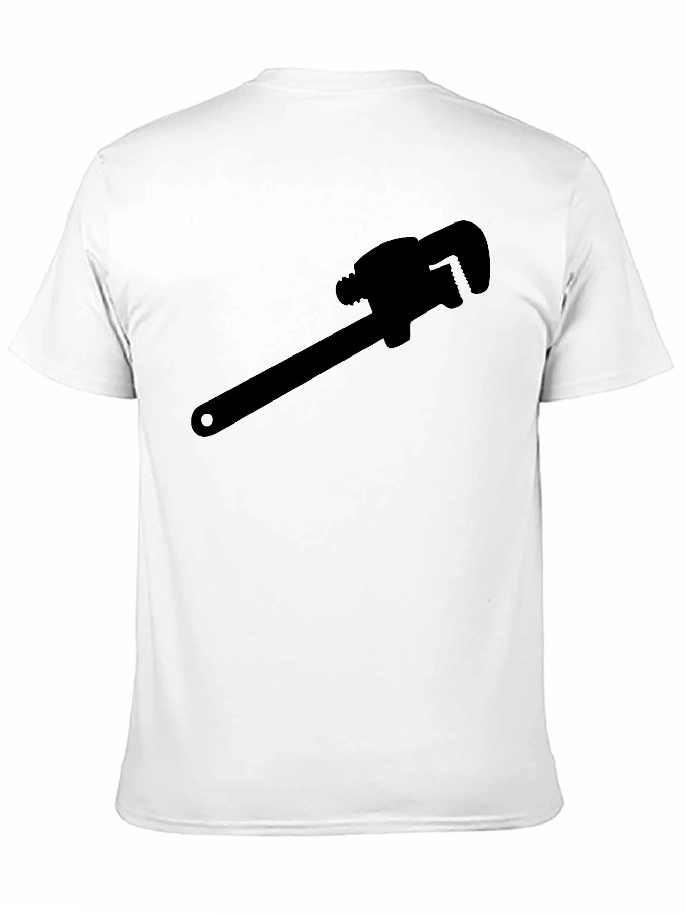Plumber Wrench Graphic Tee - Black Cotton T-Shirt