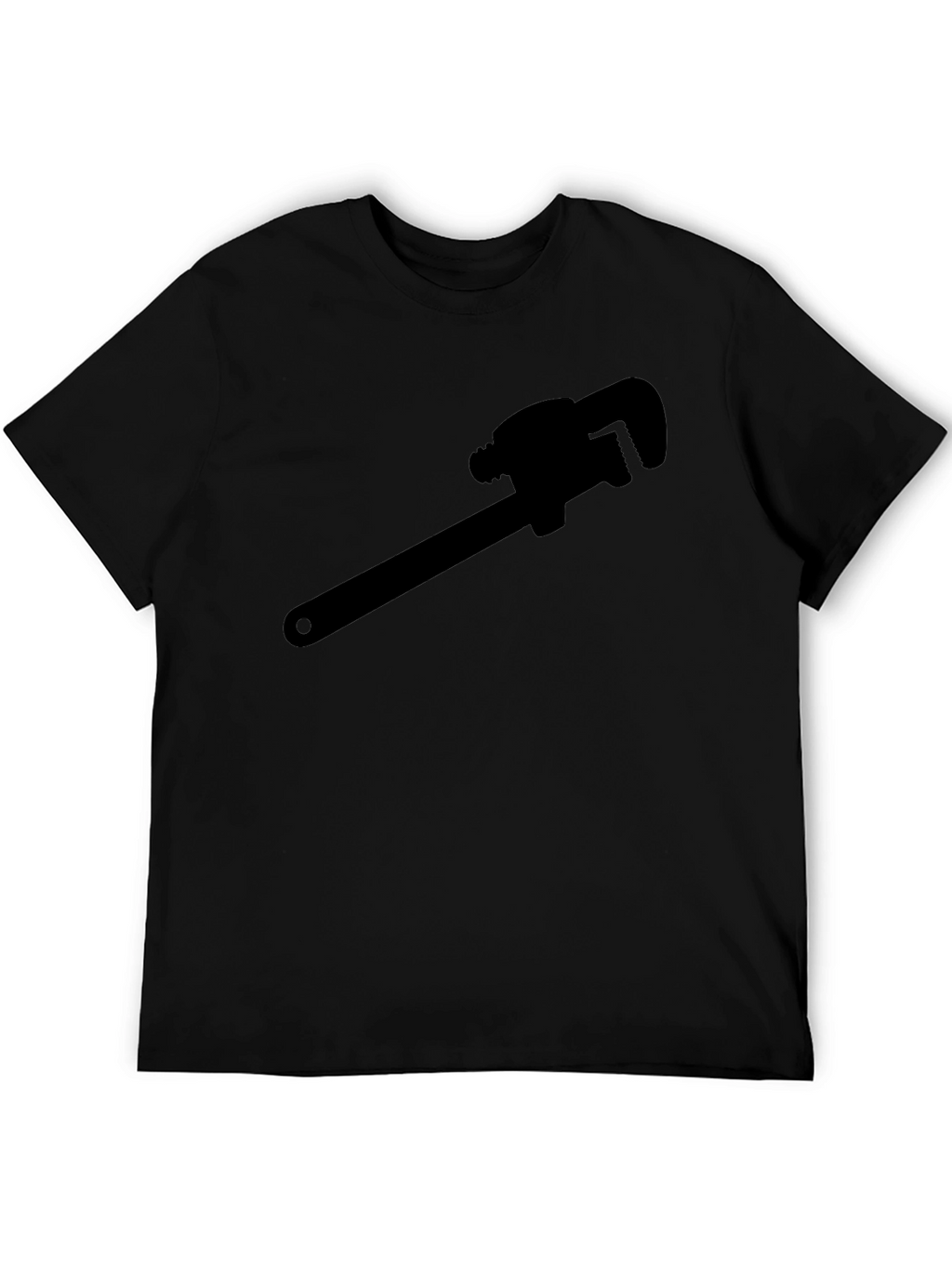 Plumber Wrench Graphic Tee - Black Cotton T-Shirt