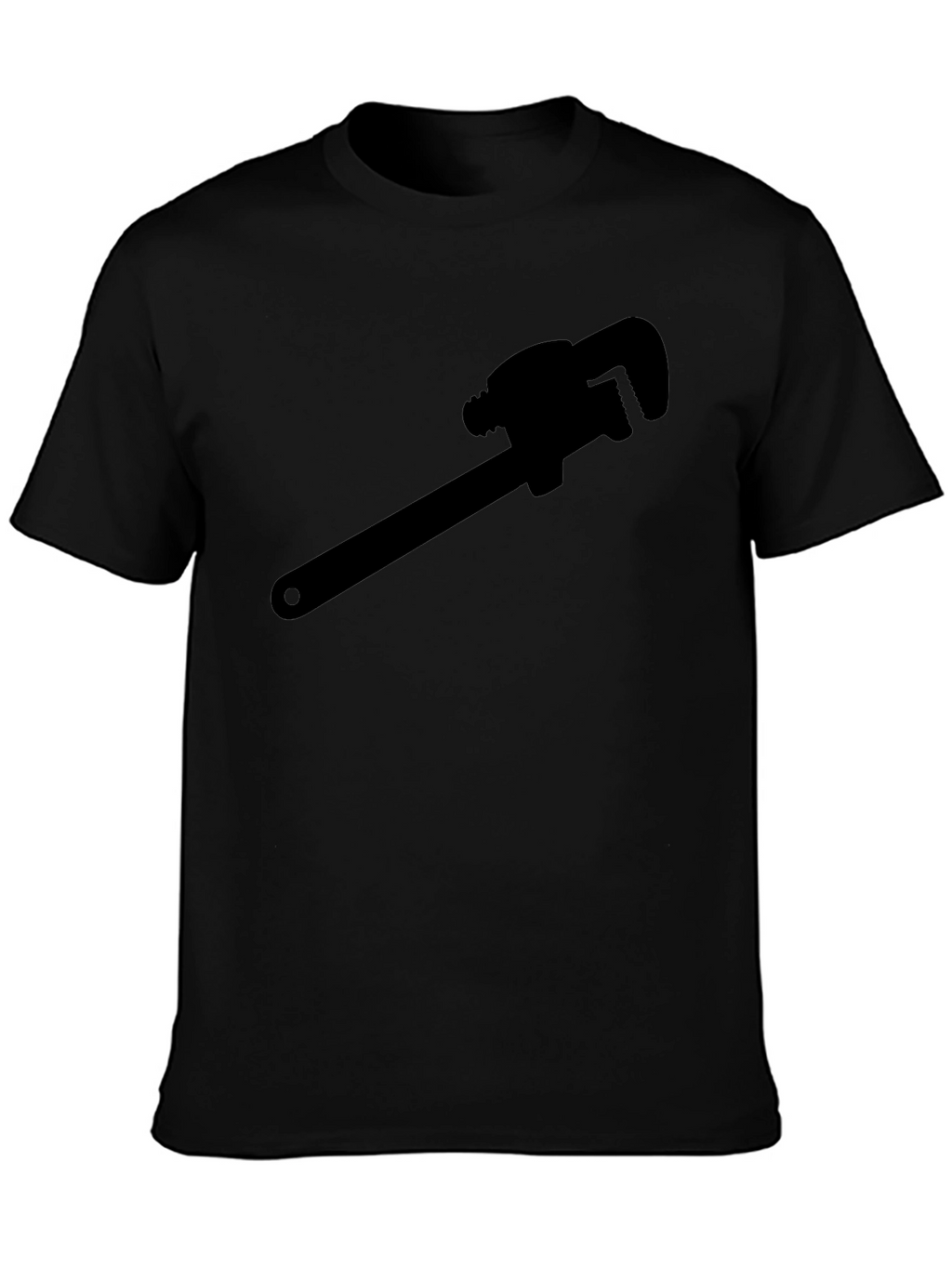 Plumber Wrench Graphic Tee - Black Cotton T-Shirt