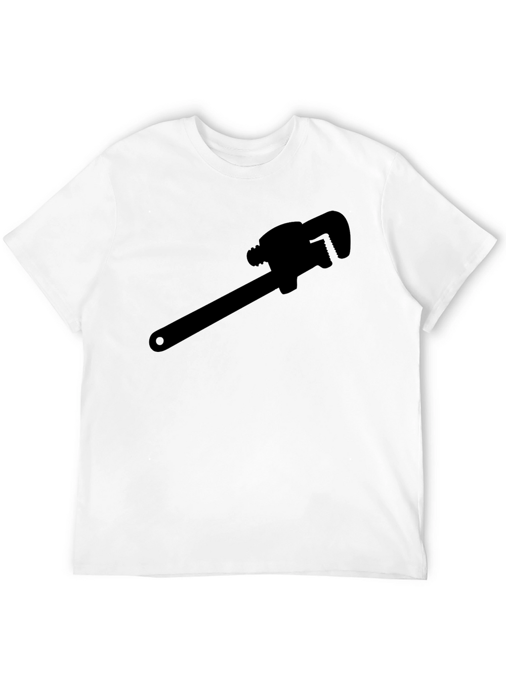 Plumber Wrench Graphic Tee - Black Cotton T-Shirt
