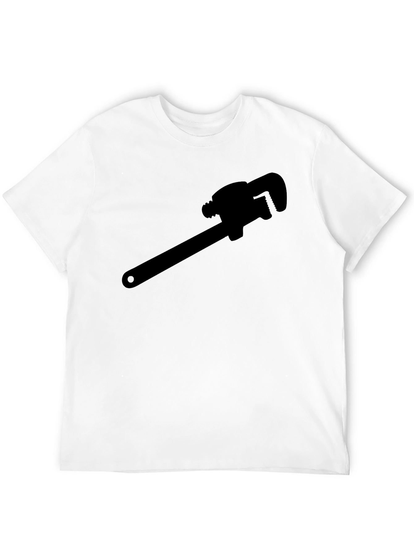 Plumber Wrench Graphic Tee - Black Cotton T-Shirt