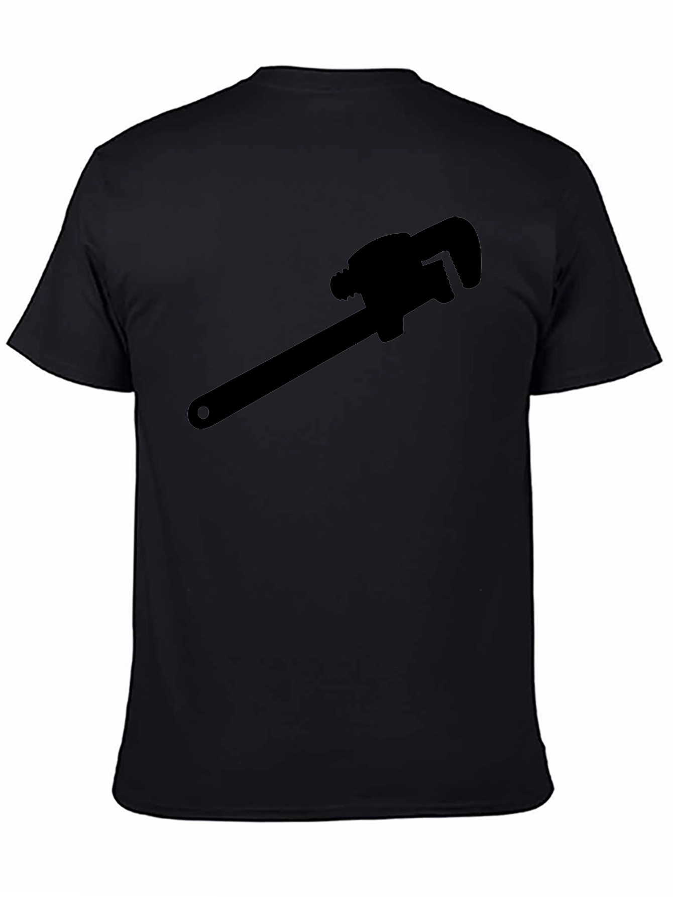 Plumber Wrench Graphic Tee - Black Cotton T-Shirt
