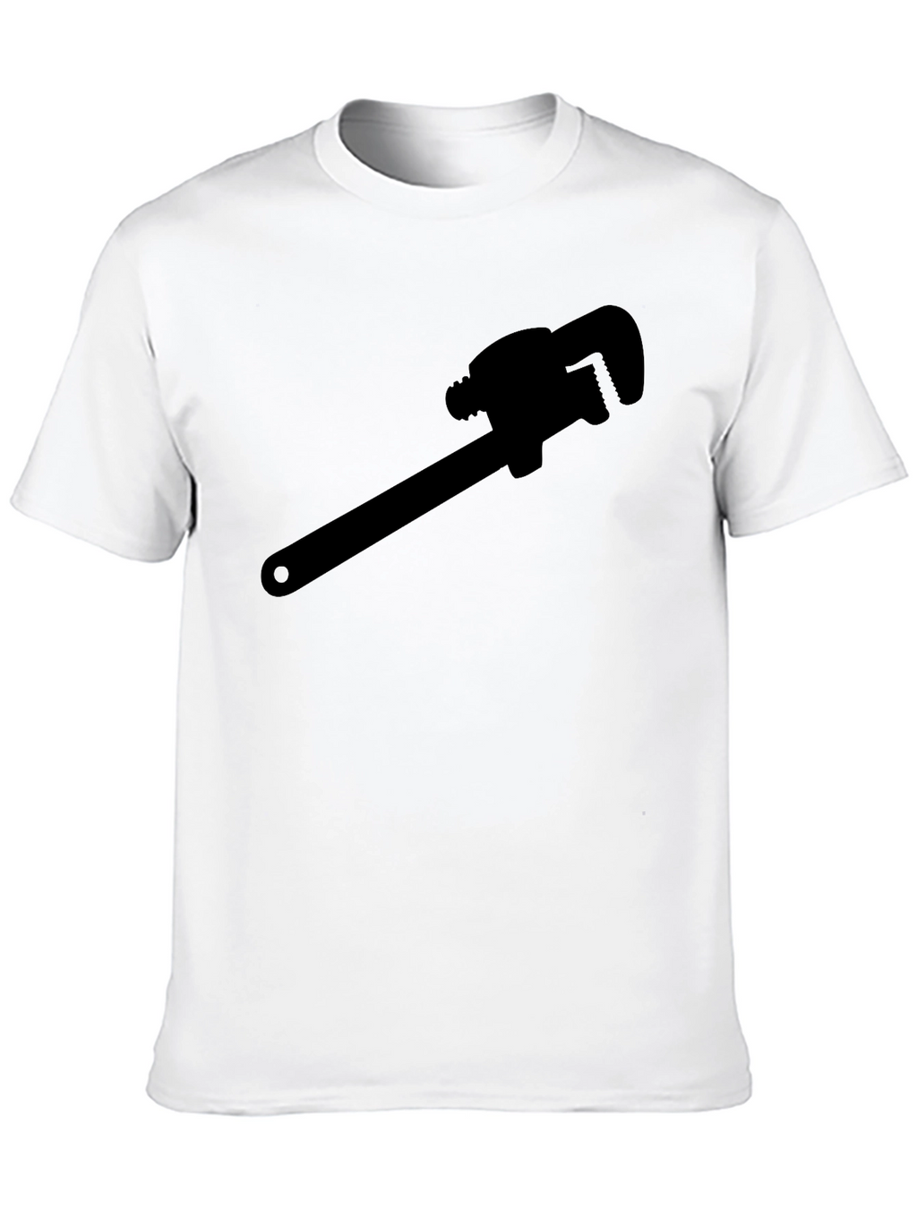Plumber Wrench Graphic Tee - Black Cotton T-Shirt