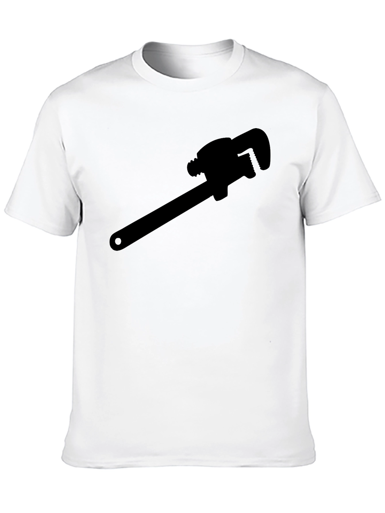 Plumber Wrench Graphic Tee - Black Cotton T-Shirt