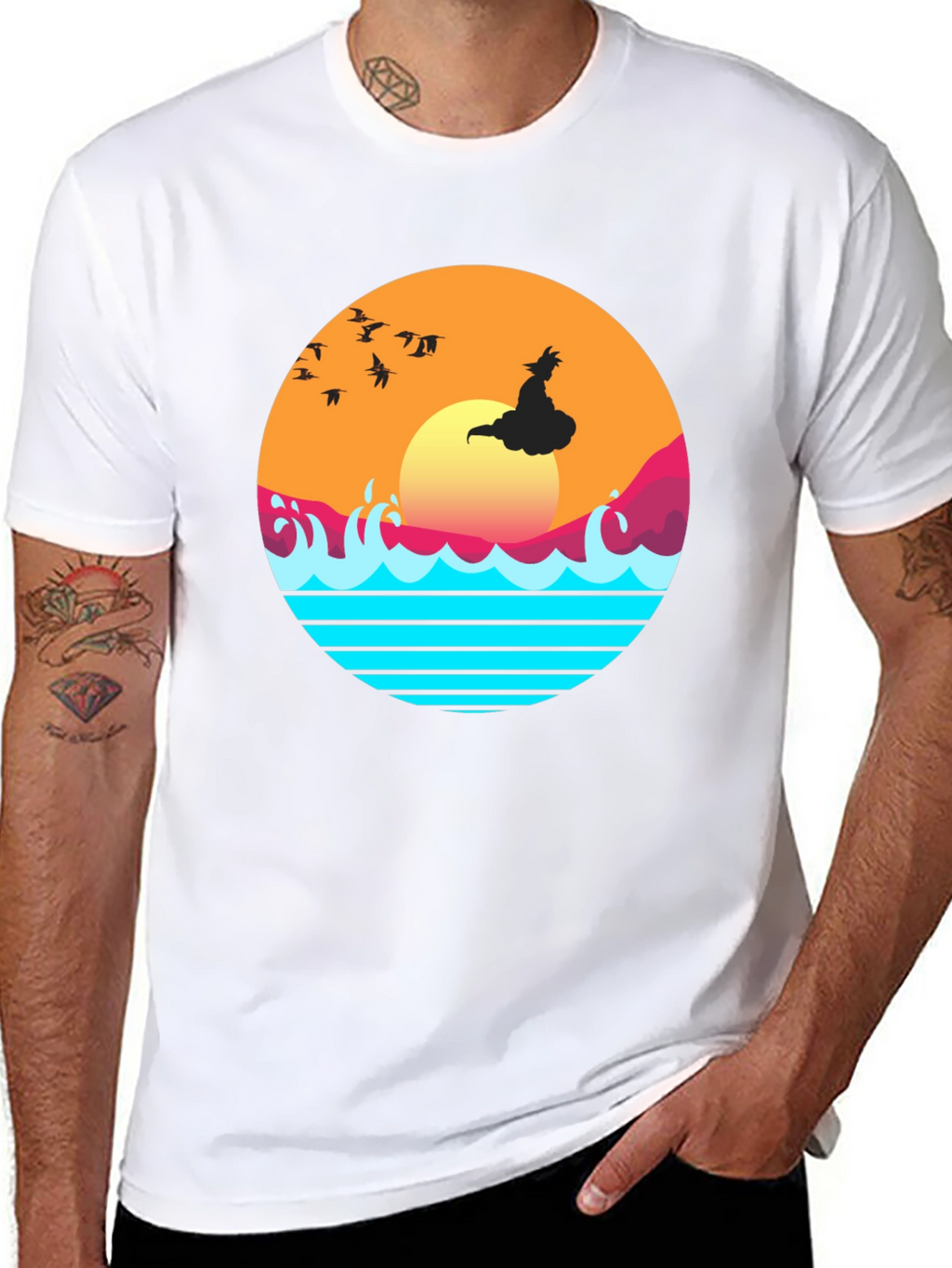 Retro Anime Sunset Graphic T-Shirt
